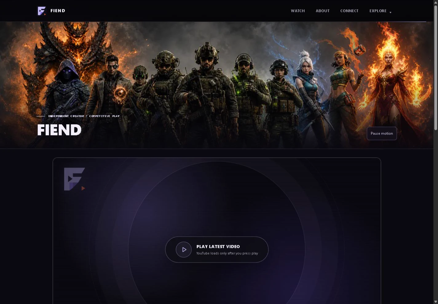 Fiend public homepage, captured September 24, 2026