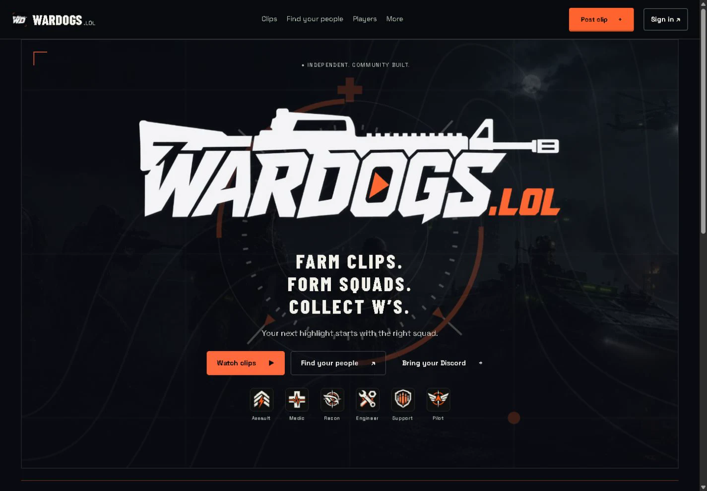 WARDOGS.LOL public homepage, captured September 24, 2026
