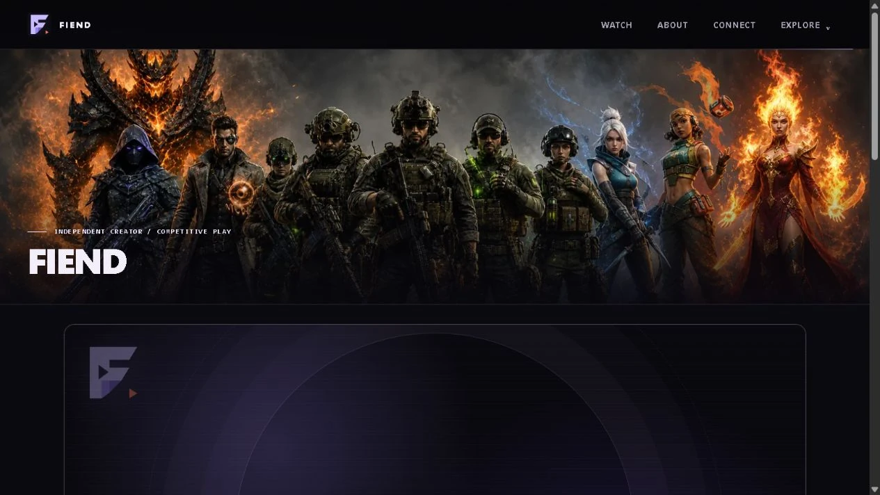 Fiend homepage preview